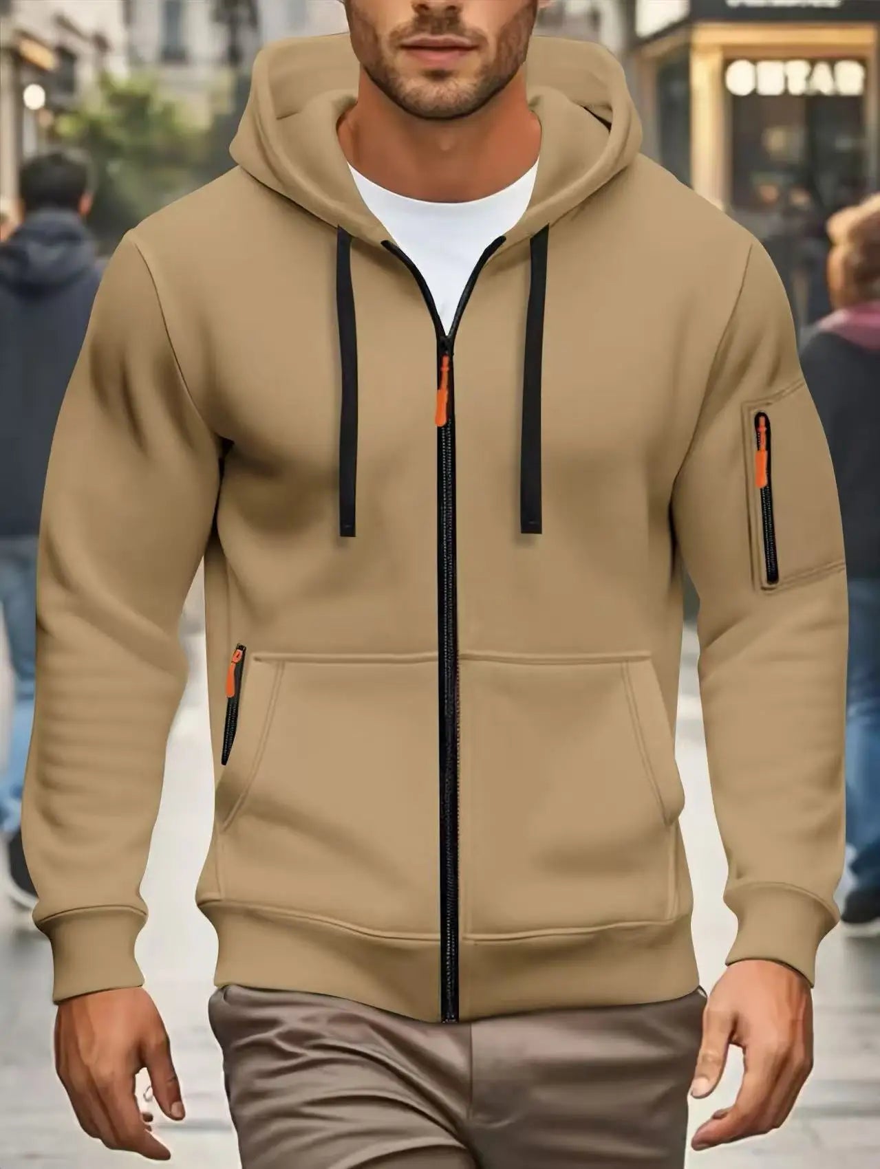 Men's Zipper Pocket Hooded Sweatshirt
