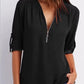 Deep V-Neck Chiffon Blouse
