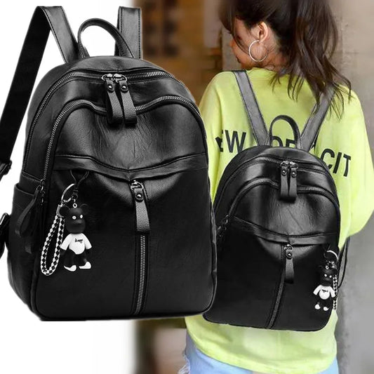 Vintage PU Leather Large Capacity Women’s Travel Backpack