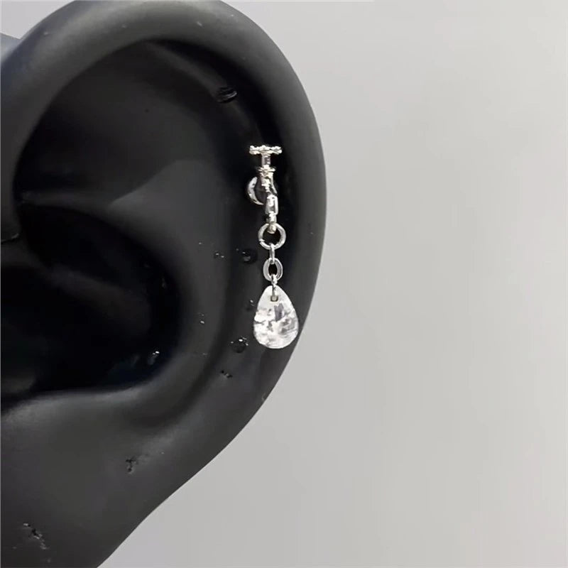 Pink Heart Wings Piercing Earring
