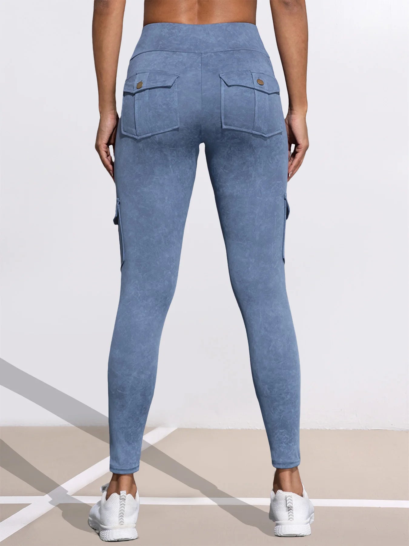 Washed Print Pocket Butt Lift Leggings