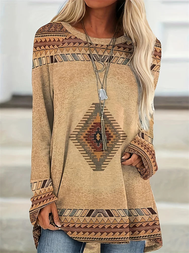 Retro Dreamcatcher Print Long Sleeve Tee