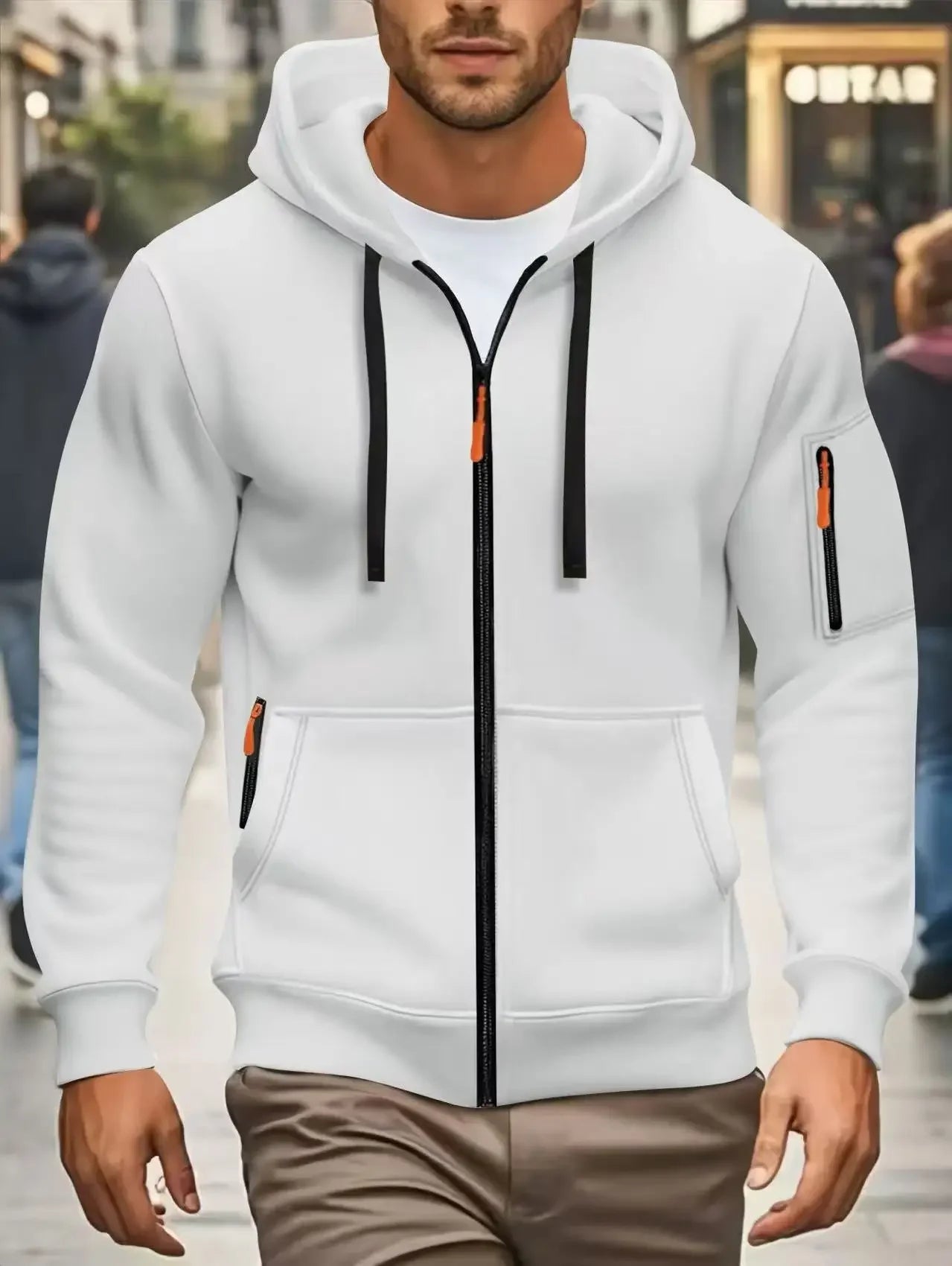 Men's Zipper Pocket Hooded Sweatshirt