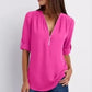 Deep V-Neck Chiffon Blouse