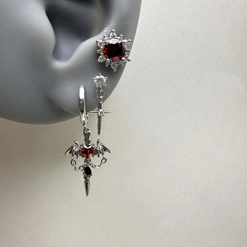 Punk Heart Wings Drop Earrings