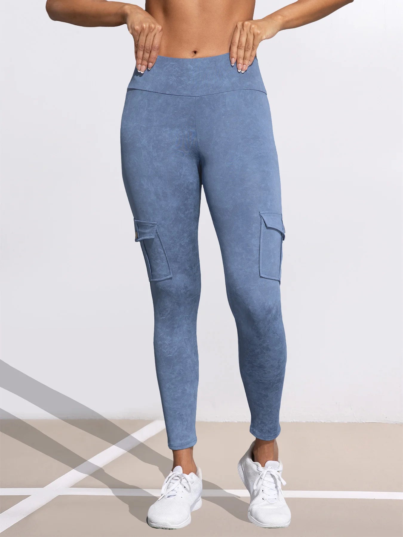 Washed Print Pocket Butt Lift Leggings