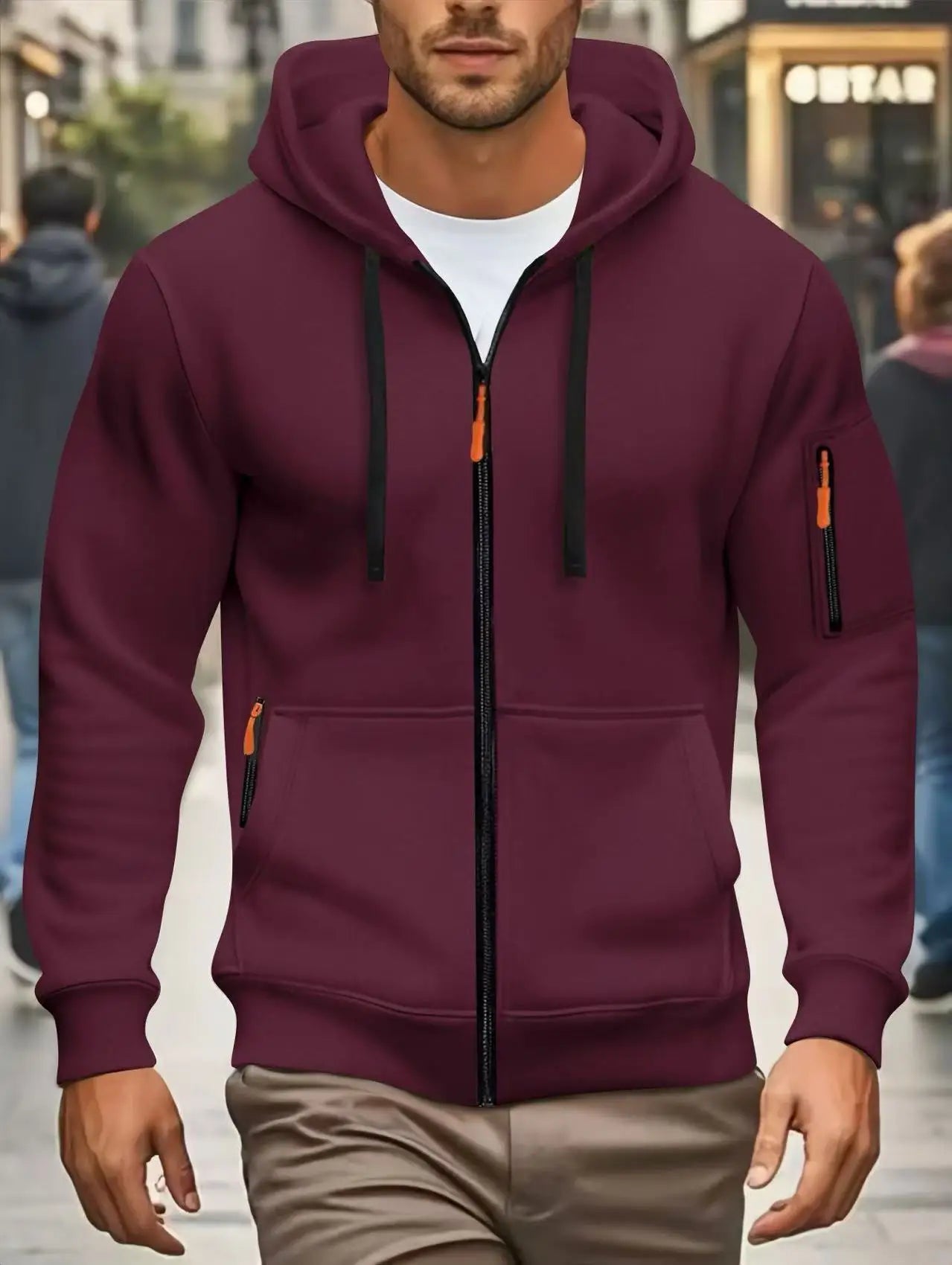 Men's Zipper Pocket Hooded Sweatshirt