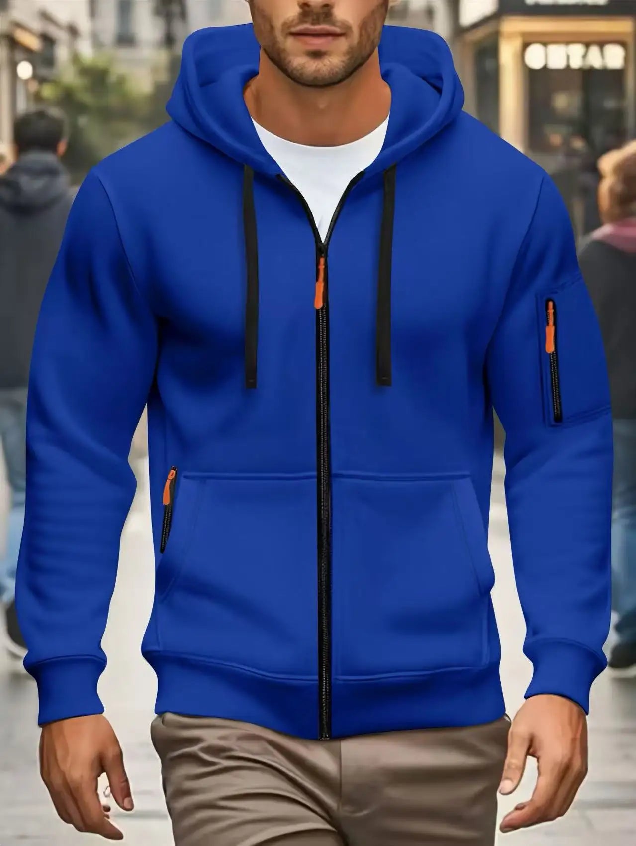 Men's Zipper Pocket Hooded Sweatshirt