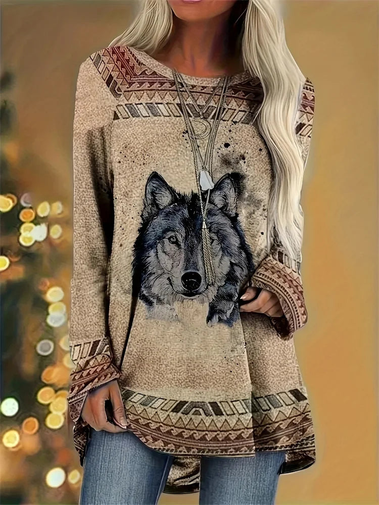 Retro Dreamcatcher Print Long Sleeve Tee