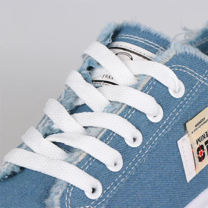Low Top Denim Canvas Sneakers