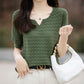 100% Cotton V-Neck Knit Tee
