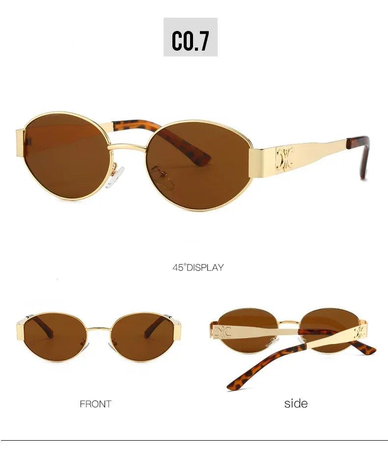 Luxury Metal Oval Sunglasses