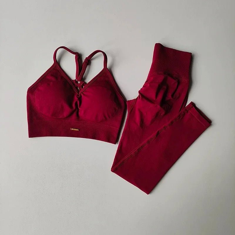 High Waisted Peach Yoga Fitness Set