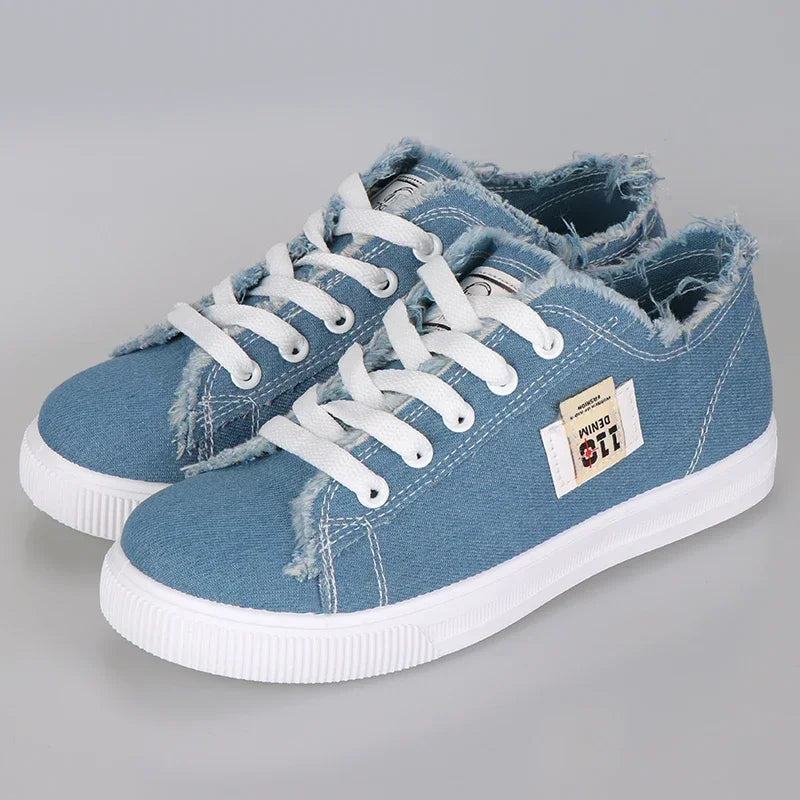 Low Top Denim Canvas Sneakers