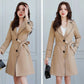 2025 New Suit Collar Trench Coat Spring And Autumn Fashionable Mid Length Jacket Female Double Layered Outwear White Windbreaker