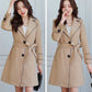 2025 New Suit Collar Trench Coat Spring And Autumn Fashionable Mid Length Jacket Female Double Layered Outwear White Windbreaker