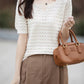 100% Cotton V-Neck Knit Tee