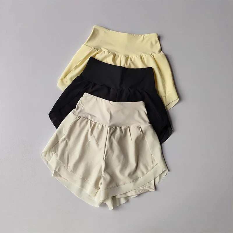 High Waist Mesh 2-in-1 Yoga Shorts