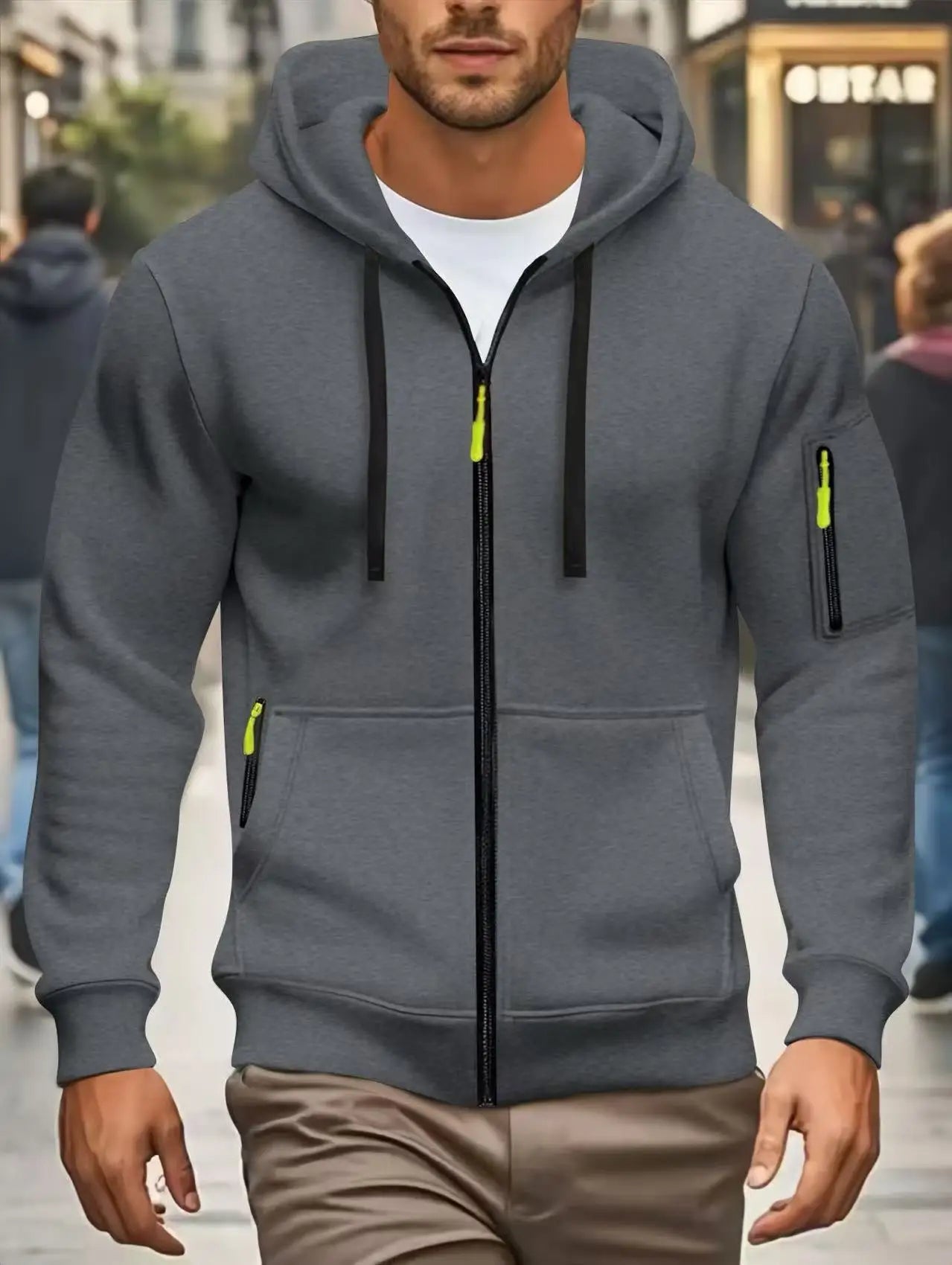 Men's Zipper Pocket Hooded Sweatshirt
