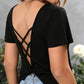 Crisscross Back V-Neck Twist Tee