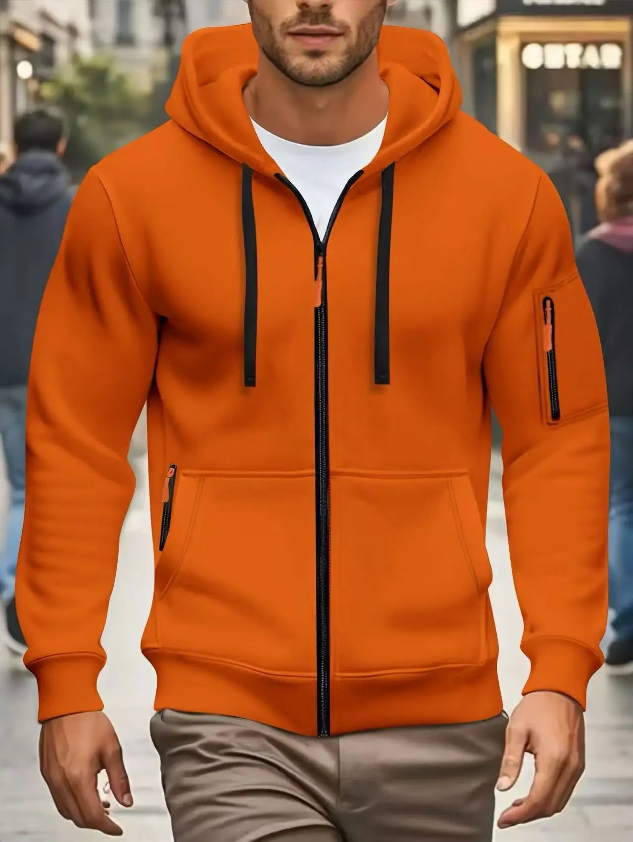 Men's Zipper Pocket Hooded Sweatshirt