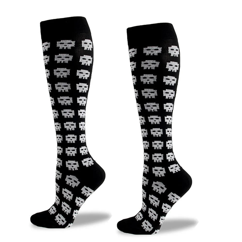 Skull Print Compression Socks
