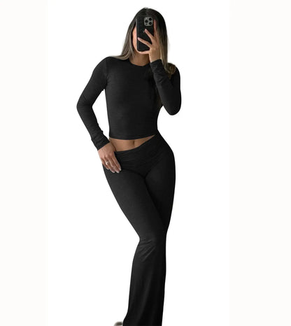 Long Sleeve Wide Leg Yoga Set