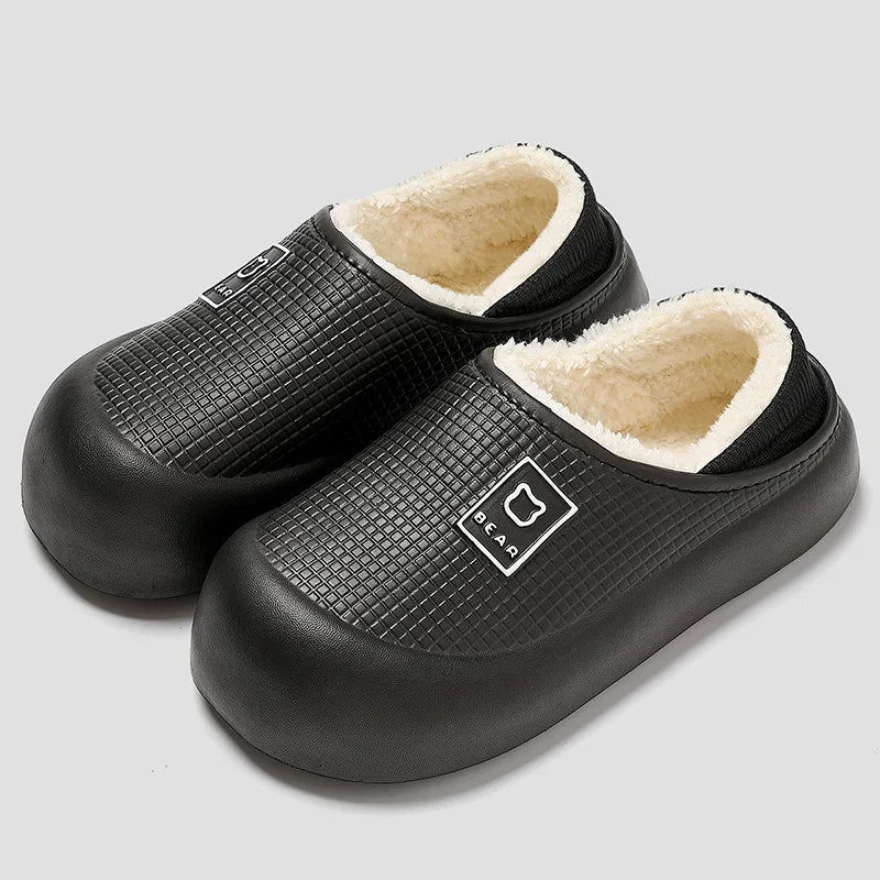 Cute Bear Waterproof Plush Slippers