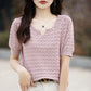 100% Cotton V-Neck Knit Tee