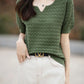100% Cotton V-Neck Knit Tee
