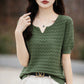 100% Cotton V-Neck Knit Tee