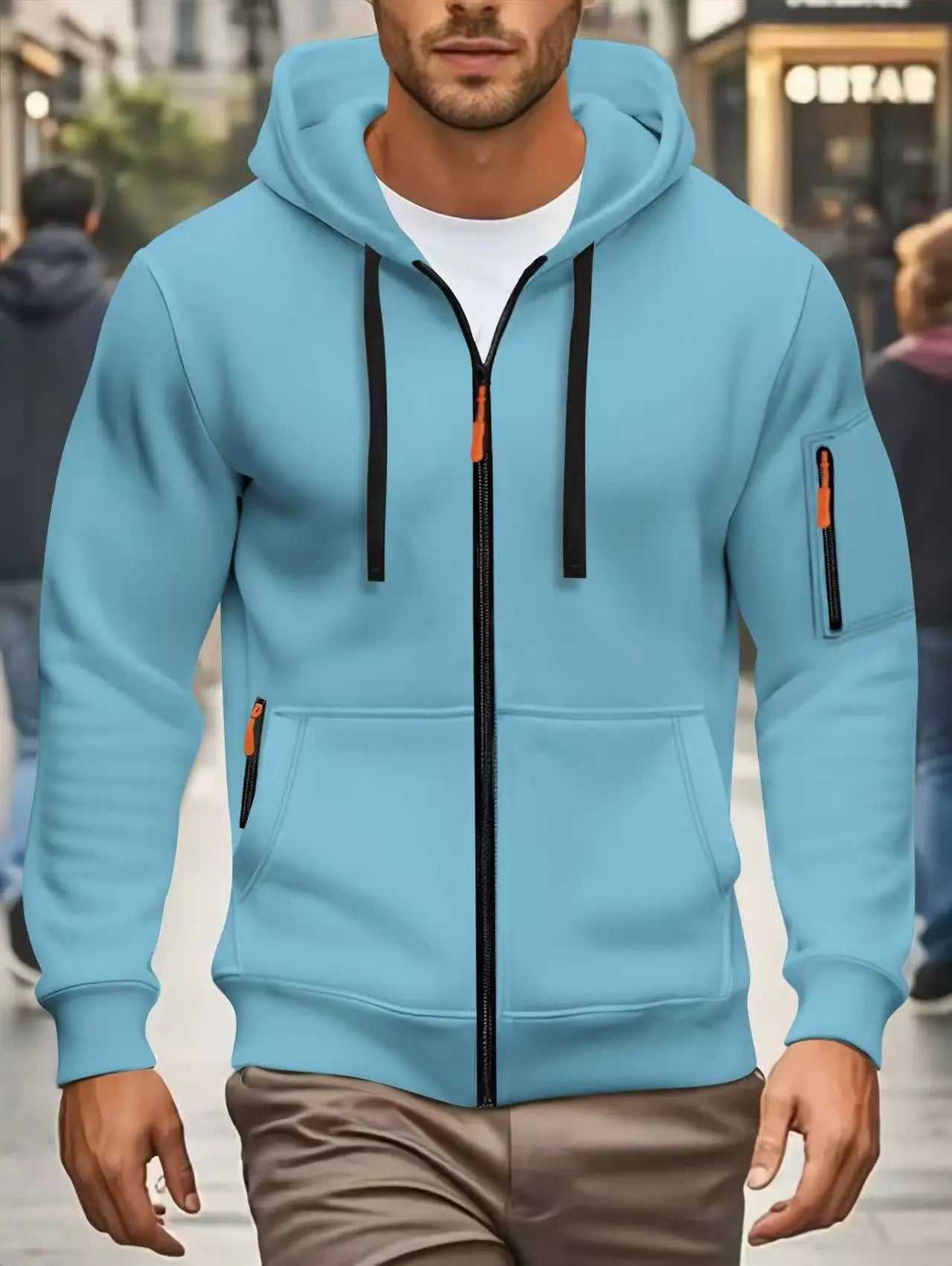 Men's Zipper Pocket Hooded Sweatshirt