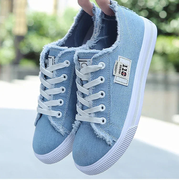 Low Top Denim Canvas Sneakers
