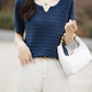 100% Cotton V-Neck Knit Tee