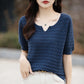 100% Cotton V-Neck Knit Tee