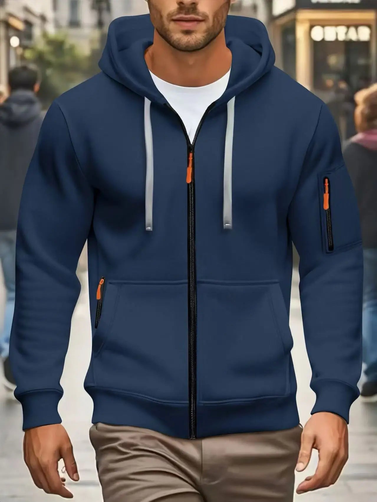 Men's Zipper Pocket Hooded Sweatshirt