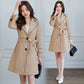 2025 New Suit Collar Trench Coat Spring And Autumn Fashionable Mid Length Jacket Female Double Layered Outwear White Windbreaker