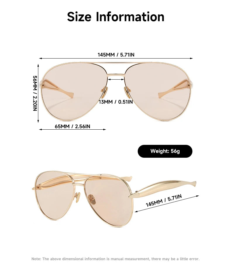 Retro Oversized Pilot Sunglasses