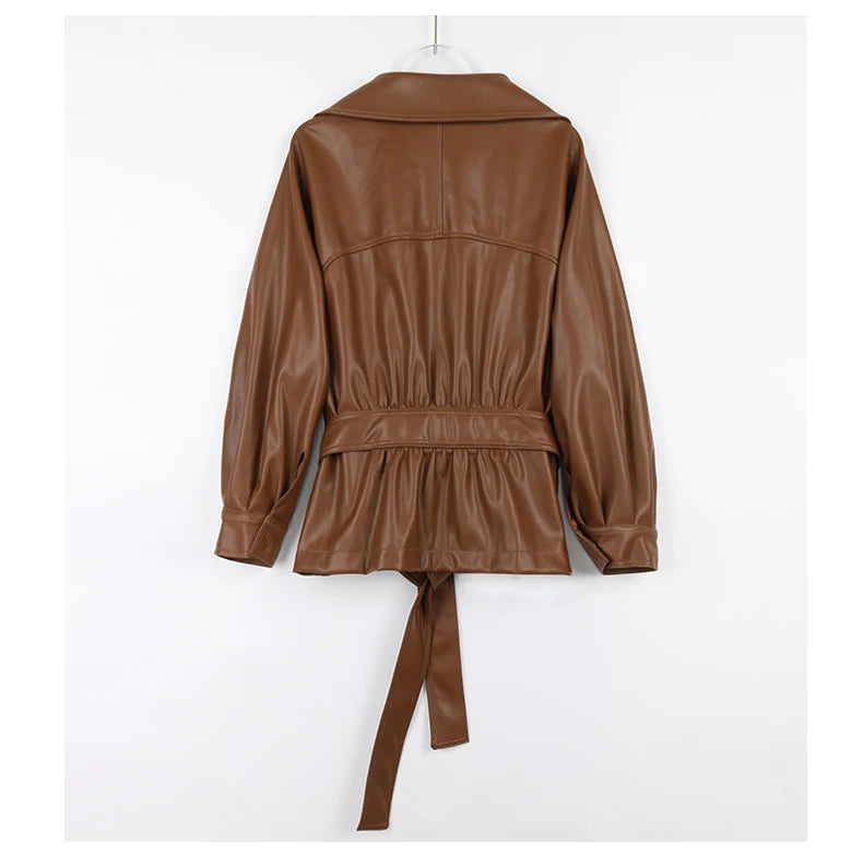 Fitted PU Leather Short Jacket