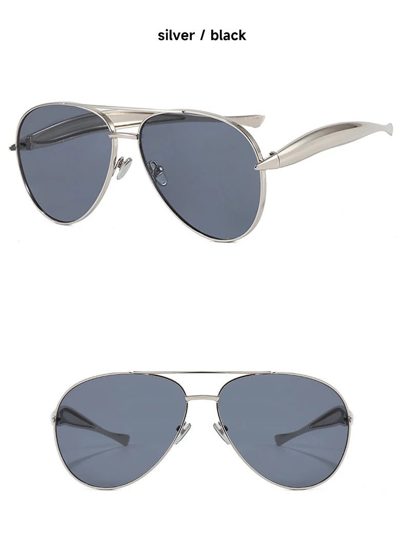 Retro Oversized Pilot Sunglasses