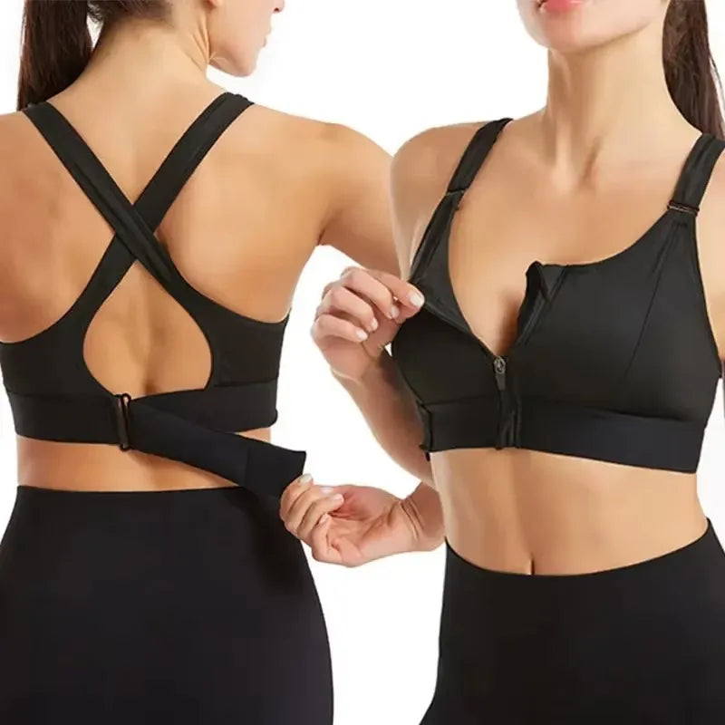 Front Zipper Sports Bra