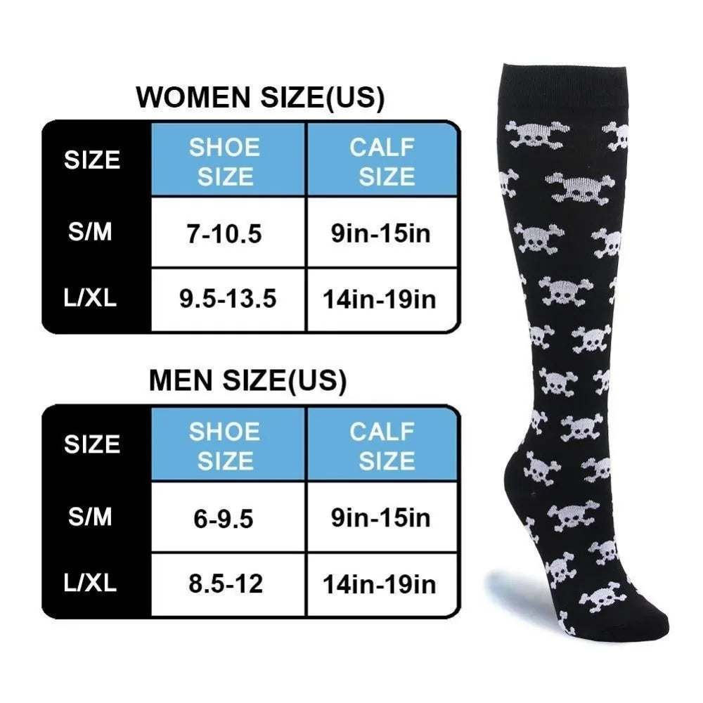 Skull Print Compression Socks