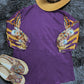 Ethnic Geometric Print Flare Sleeve Top