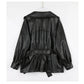 Fitted PU Leather Short Jacket