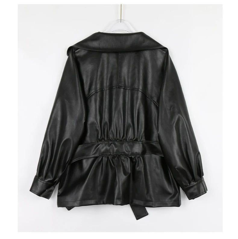 Fitted PU Leather Short Jacket