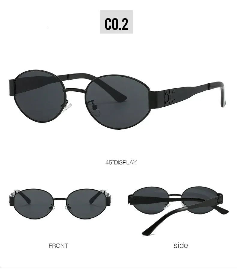 Luxury Metal Oval Sunglasses