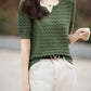 100% Cotton V-Neck Knit Tee