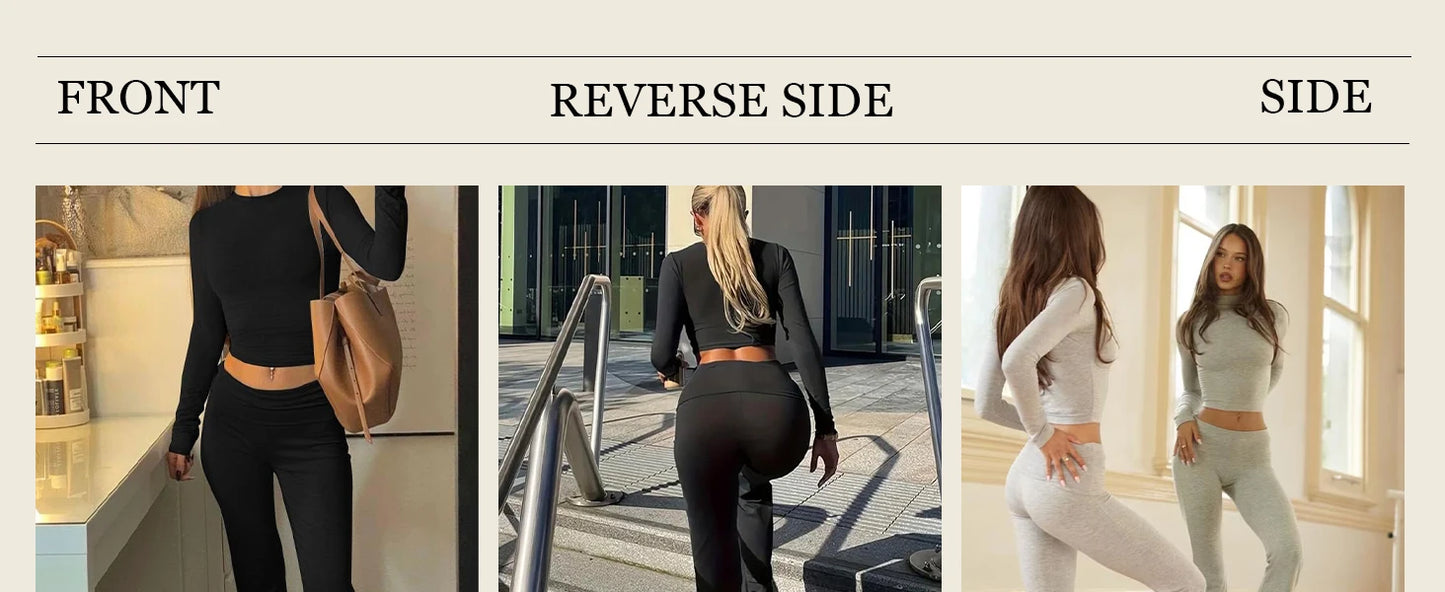 Long Sleeve Wide Leg Yoga Set