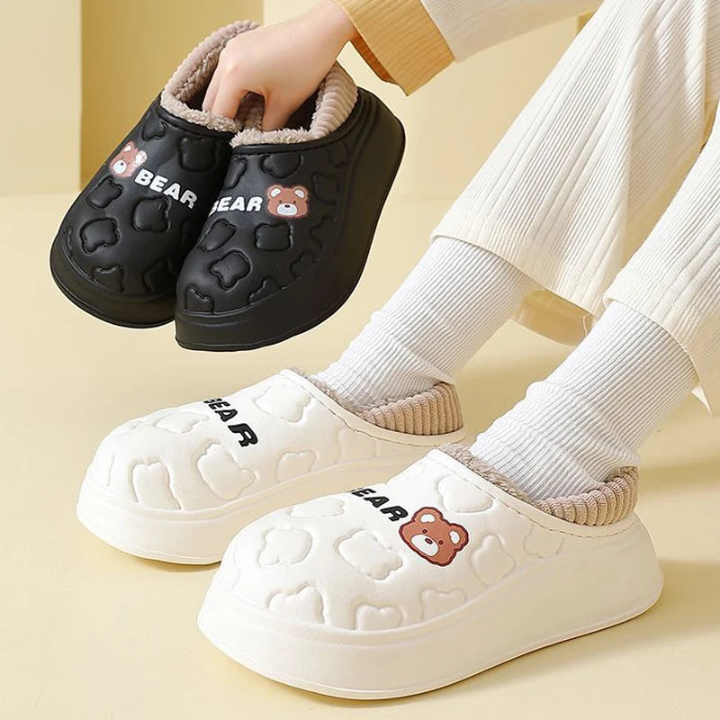 Waterproof Plush Cotton Slippers