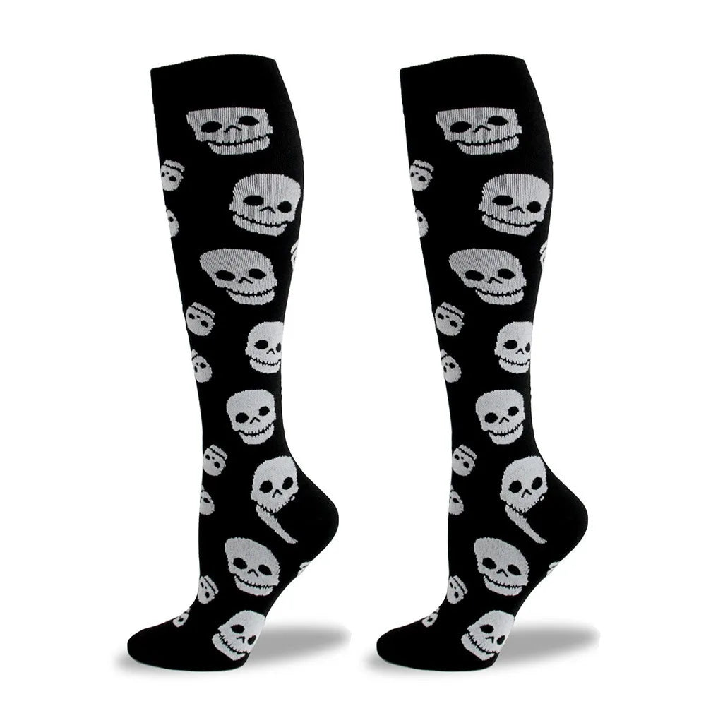 Skull Print Compression Socks